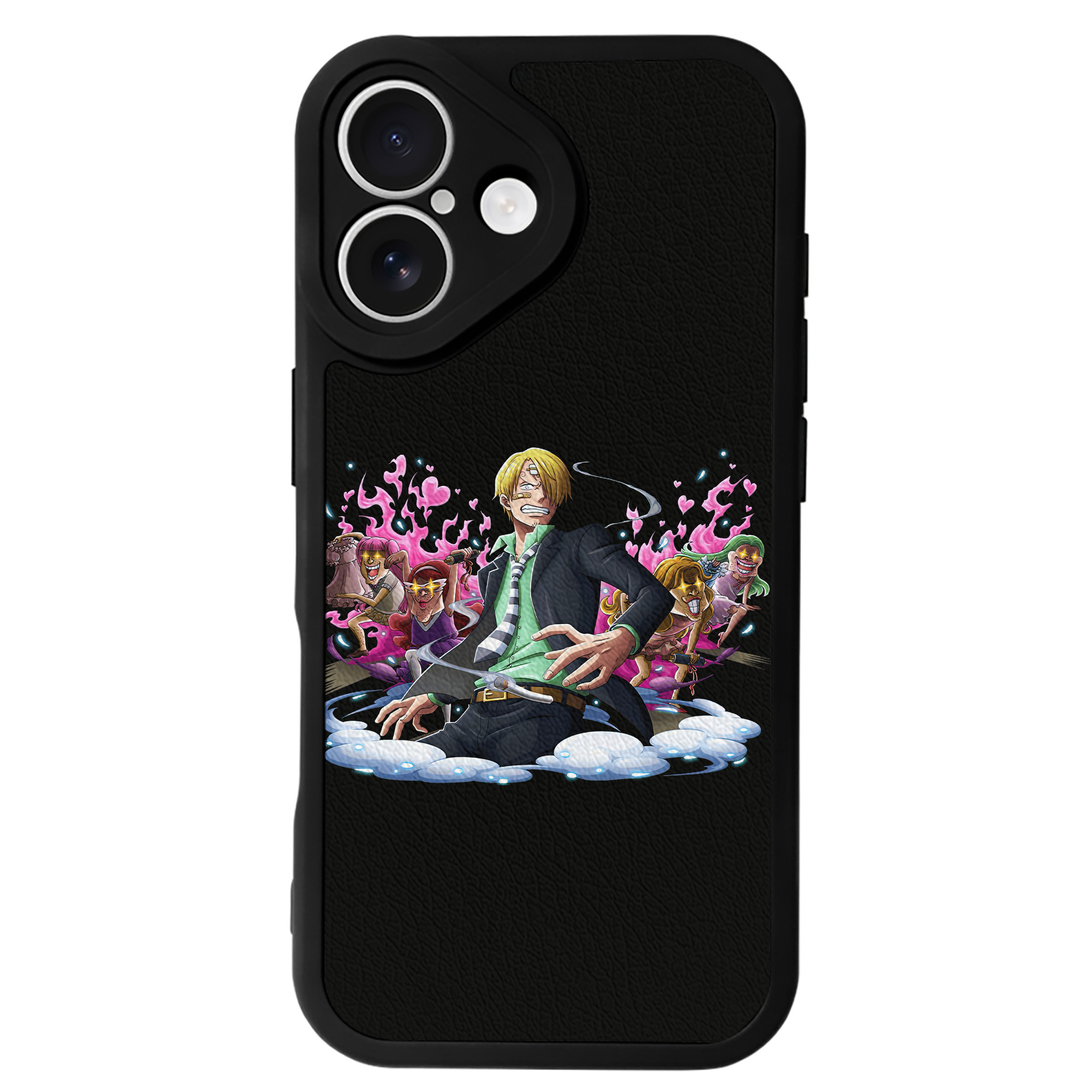 （画像用） ワンピース サンジ ONE PIECE Sanji 【iPhone 16シリーズ対応】シリコンスマホケース（レザー調） 材質：シリコン